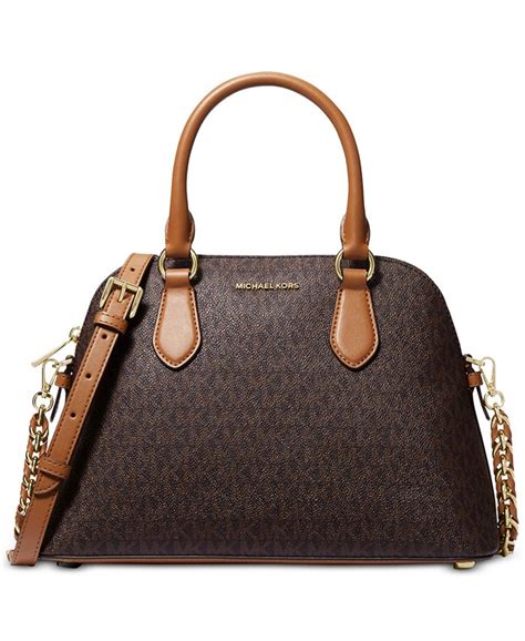 michael kors veronica satchel|Michael Kors Veronica Medium Logo Dome Satchel (BRN/ACORN).